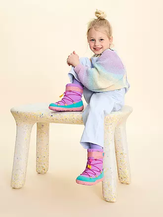 AFFENZAHN | Kinder Barfußschuhe - Stiefel SNOWY Flamingo | lila