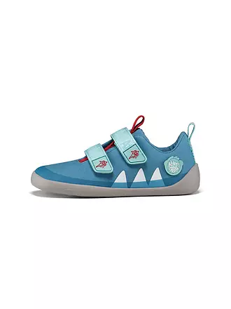 AFFENZAHN | Kinder Sneaker Barfußschuh  COTTON LUCKY Frosch | hellblau