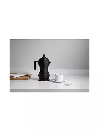 ALESSI | Espressomaschine Pulcina Black Alu/Schwarz 6 Tassen | 