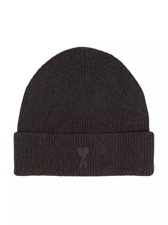 AMI PARIS | Kaschmirmütze - Haube TONAL ADC BEANIE | braun