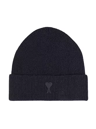 AMI PARIS | Kaschmirmütze - Haube TONAL ADC BEANIE | dunkelblau