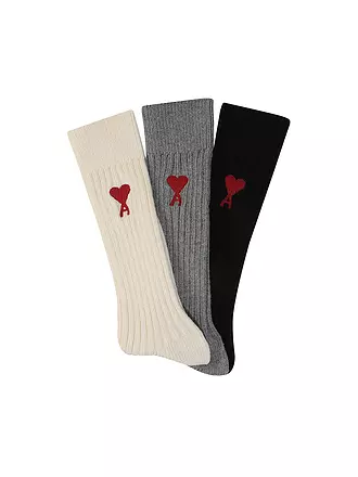 AMI PARIS | Socken 3-er Pkg. offwhite/grey/black | 