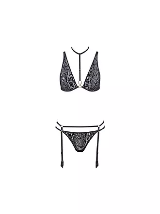 AUBADE | Set BH mit Bügel und String black phyton | schwarz