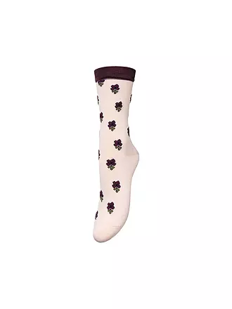 BECKSÖNDERGAARD | Damen Socken LEAVY VISCA Cement Beige | rosa