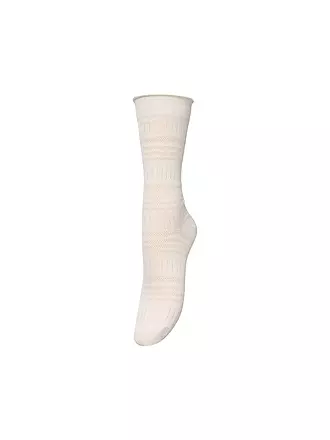 BECKSÖNDERGAARD | Damen Socken LUCRETIA Dark Beige Melange | weiss