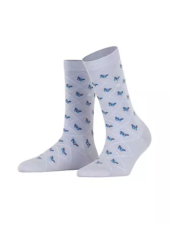 BURLINGTON | Damen Socken BUTTERFLIES 36-41 cosmic sky | creme