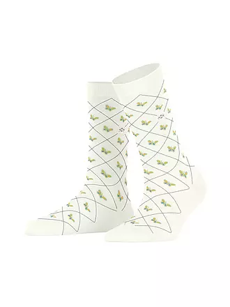 BURLINGTON | Damen Socken BUTTERFLIES 36-41 off-white | lila