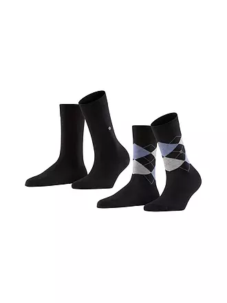 BURLINGTON | Damen Socken EVERYDAY 2-er Pkg 36-41 denim mel | schwarz