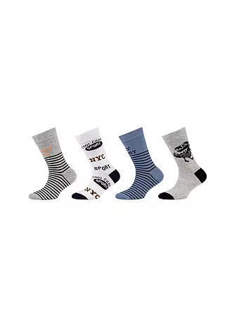 CAMANO | Jungen Socken 4er Pkg. offwhite melange | grau