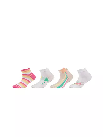 CAMANO | Mädchen Sneaker Socken 4er Pkg popcorn | creme