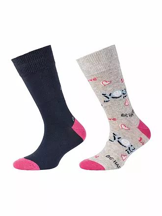 CAMANO | Mädchen Socken 2er Pkg. Shocking Pink | dunkelblau