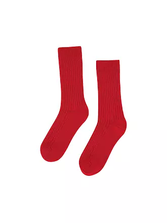 COLORFUL STANDARD | Socken MERINO WOOL 41-46 heather grey | rot