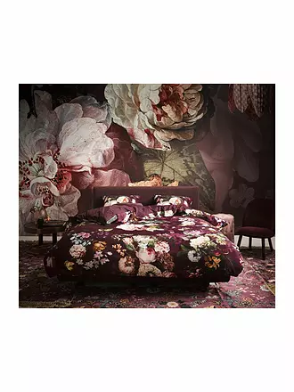 ESSENZA | Satin Bettwäsche 70x90cm / 140x200cm FLEUR Burgundy | senf