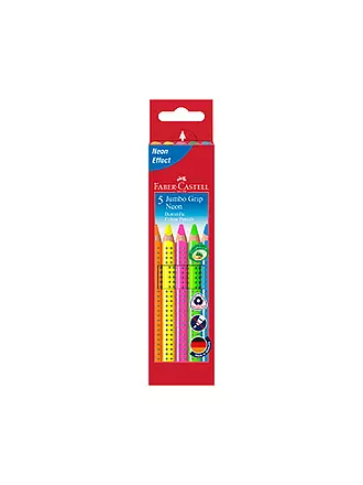 FABER-CASTELL | Jumbo Grip Neon Buntstift 5er Kartonetui | 