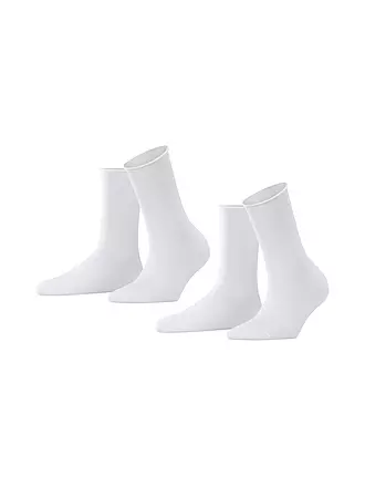 FALKE | Happy Socken 2er Pkg white | dunkelrot