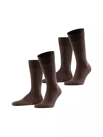 FALKE | Socken 2er Pkg HAPPY dark brown | blau