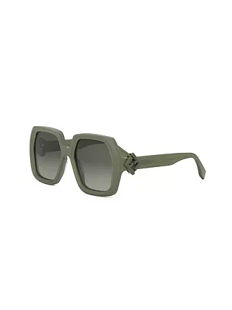 FENDI | FF Diamonds havanabraune eckige Sonnenbrille | olive