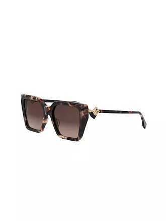 FENDI | FF Diamonds havanabraune eckige Sonnenbrille | braun