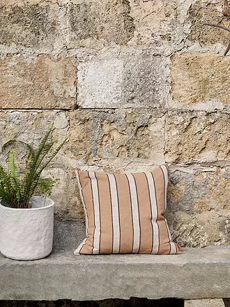 FERM LIVING | Brown-Cotton-Kissen Stripe | braun