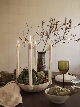 FERM LIVING | Kerzen 2er Set Dryp Candles  Warm Grey | hellgrau