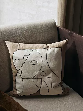 FERM LIVING | Kissen FIGURE CUSHION 50x50 Taupe White  | 