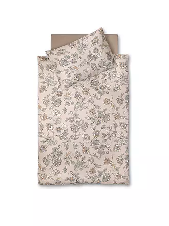 FLEURESSE | Satin Bettwäsche MODERN GARDEN 70x90cm/140x200cm Malve | beige