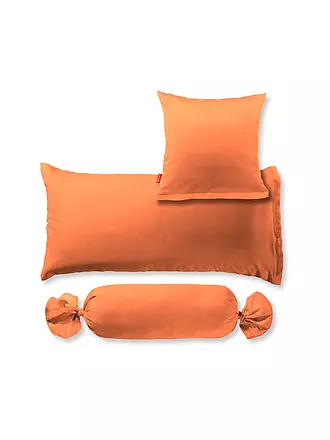 FLEURESSE | Satin Kissenbezug Royal Uni 2er 40x40cm Weiss | orange