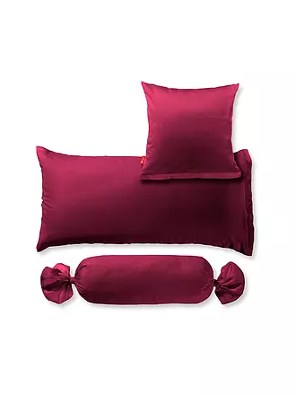 FLEURESSE | Satin Kissenbezug Royal Uni 2x 40x40cm Bordeaux | hellblau