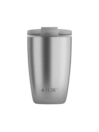 FLSK | Isolierbecher - Thermosbecher CUP Coffee to go-Becher 0,35l Black | silber