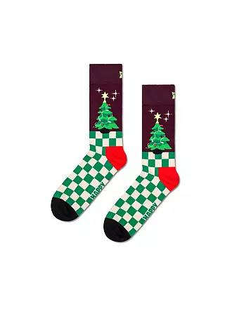 HAPPY SOCKS | Damen Socken CHRISTMAS TREE 36-40 dark red | 