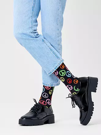 HAPPY SOCKS | Damen Socken PEACE 36-40 black | schwarz