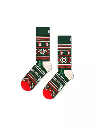 HAPPY SOCKS | Herren Socken CHRISTMAS SWEATER Gr. 41 - 46 dark green | dunkelgrün