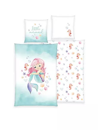 HERDING | Kinder Bettwäsche Little Mermaid 70x90cm / 140x200cm Rosa | mint