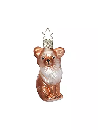 INGE GLAS | Weihnachtsschmuck CHIHUAHUA 8cm Hellbraun | hellbraun