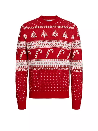 JACK & JONES | Pullover JJXMAS GABRIEL | dunkelrot