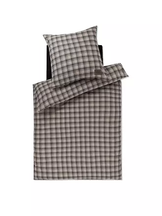 JOOP | Flanell Bettwäsche 70x90cm/140x200cm SOFT CHECKS Sand | grau