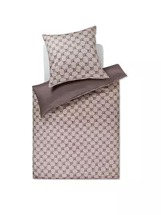 JOOP | Satin Bettwäsche 70x90cm/140x200cm CORNFLOWER DOUBLE Beige | grau