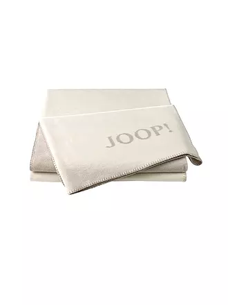 JOOP | Wohndecke - Plaid 150x200cm Uni Doubleface Marine/Karamell | creme