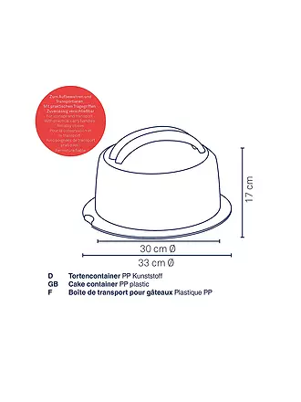 KELA | Tortencontainer DELI 38cm Graphitgrau | 