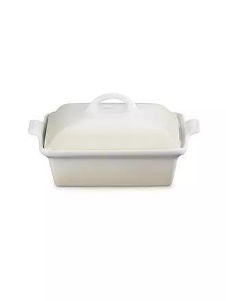 LE CREUSET | Auflaufform 23cm Tradition mit Deckel aus Steinzeug quadratisch Garnet | creme