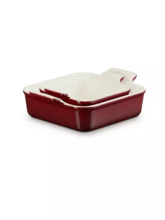 LE CREUSET | Auflaufform 2er-Set 13/20cm Tradition aus Steinzeug Garnet | dunkelrot