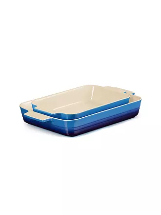 LE CREUSET | Auflaufform 2er-Set 25+32cm rechteckig KLASSIK Azure | blau