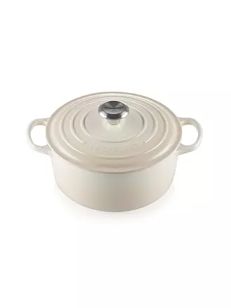 LE CREUSET | Bräter rund SIGNATURE 24cm Garnet | creme