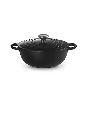 LE CREUSET | Gusseisen-Bräter mit Deckel 26cm LA MARMITE SIGNATURE Azure | schwarz