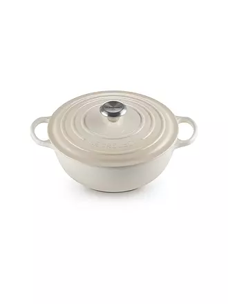 LE CREUSET | Gusseisen-Bräter mit Deckel 26cm LA MARMITE SIGNATURE Azure | creme