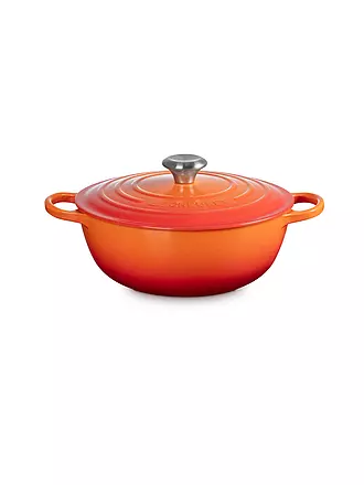 LE CREUSET | Gusseisen-Bräter mit Deckel 26cm LA MARMITE SIGNATURE Meringue | orange