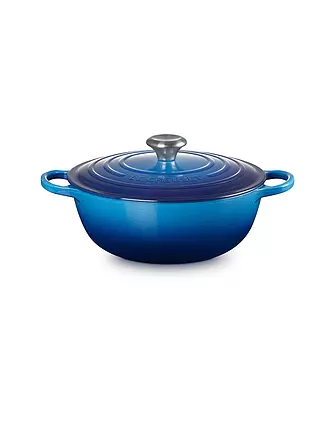 LE CREUSET | Gusseisen-Bräter mit Deckel 26cm LA MARMITE SIGNATURE Meringue | blau