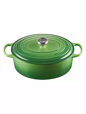 LE CREUSET | Gusseisen-Bräter mit Deckel Oval 31cm SIGNATURE Azure | grün