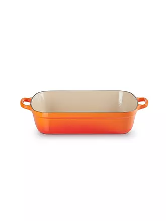 LE CREUSET | Gusseisen-Bratreine eckig 33cm SIGNATURE Schwarz | orange