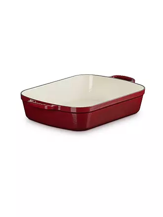 LE CREUSET | Gusseisen-Bratreine eckig 33cm/4,9l SIGNATURE Ofenrot | dunkelrot